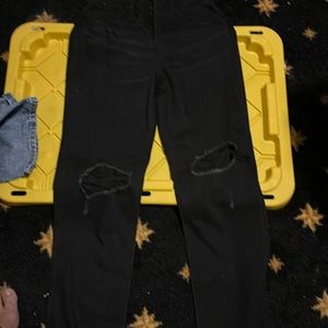 Black denim jeans